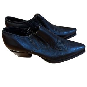 Lucchese Black Leather Heeled Boots
